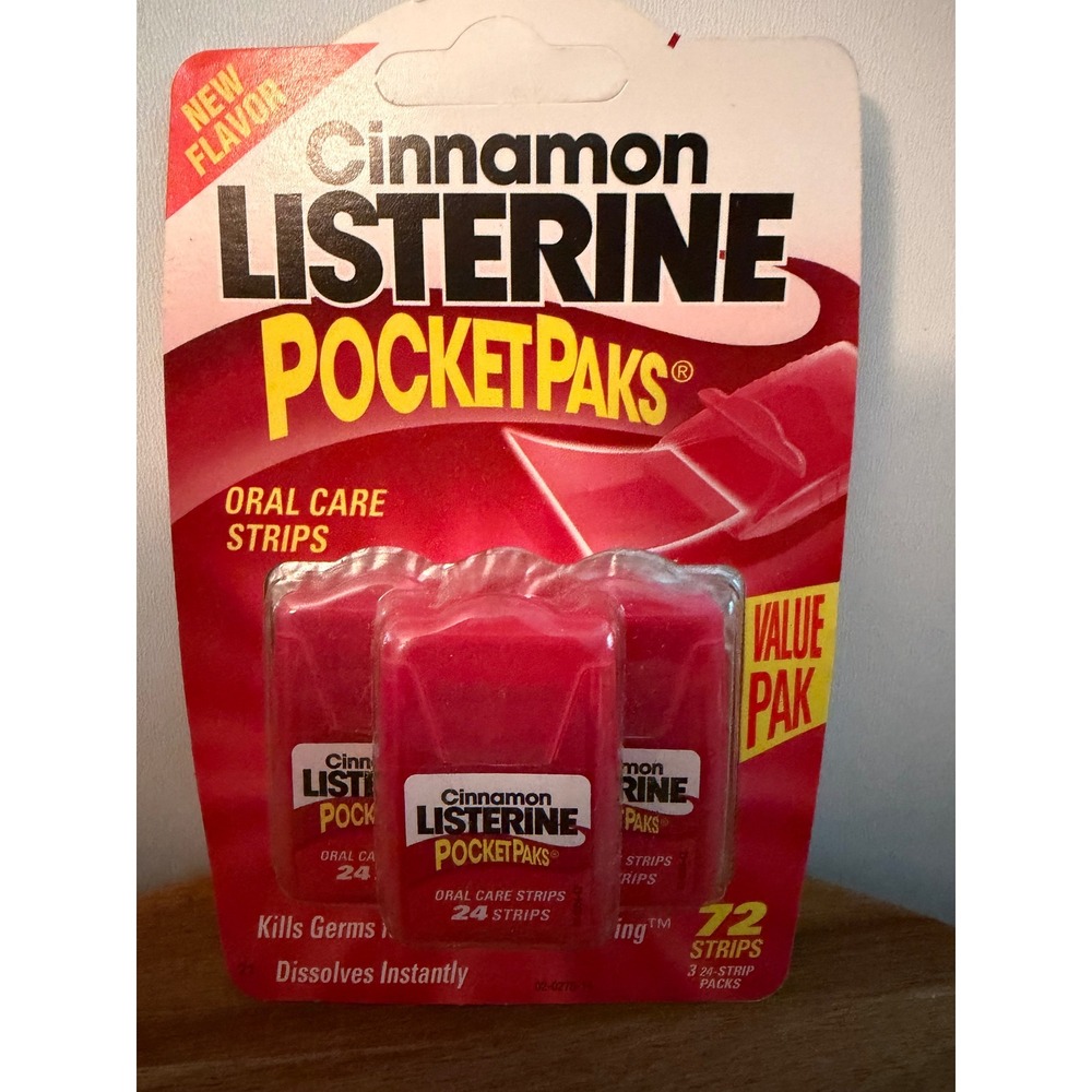 Listerine PocketPaks Cinnamon Oral Care Breath Strips 3 packs 72 Total Sealed